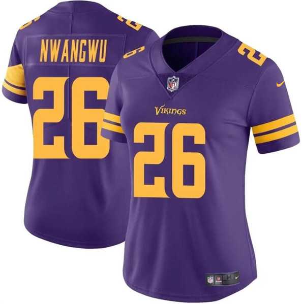 Womens Minnesota Vikings #26 Kene Nwangwu Purple Color Rush Limited Jersey Dzhi->women nfl jersey->Women Jersey